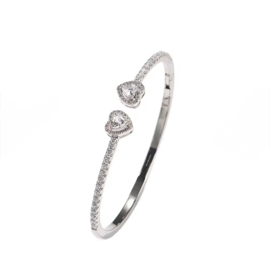 Open Hearts Sliver Bangle
